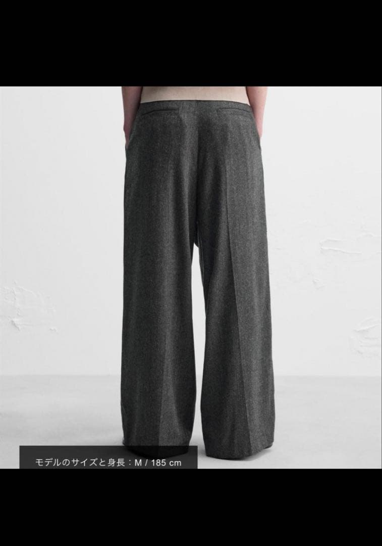 ZARA×ハリーランバート　グレーワイドスラックス　４２