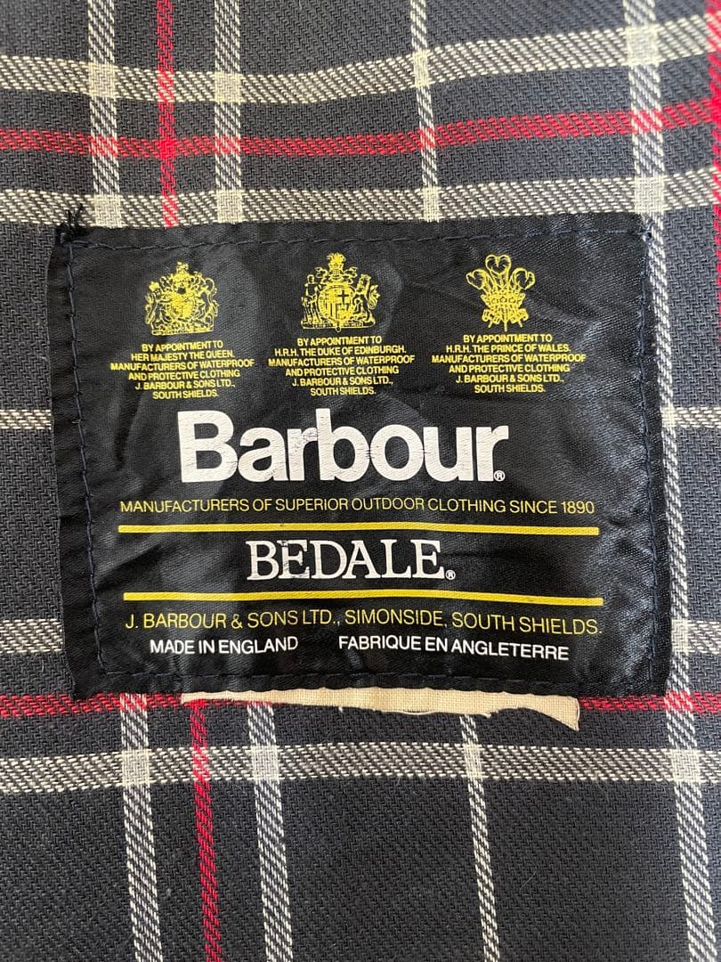 古着 バブアー 3ワラント ビデイル ネイビー 縦型4ポケット C36