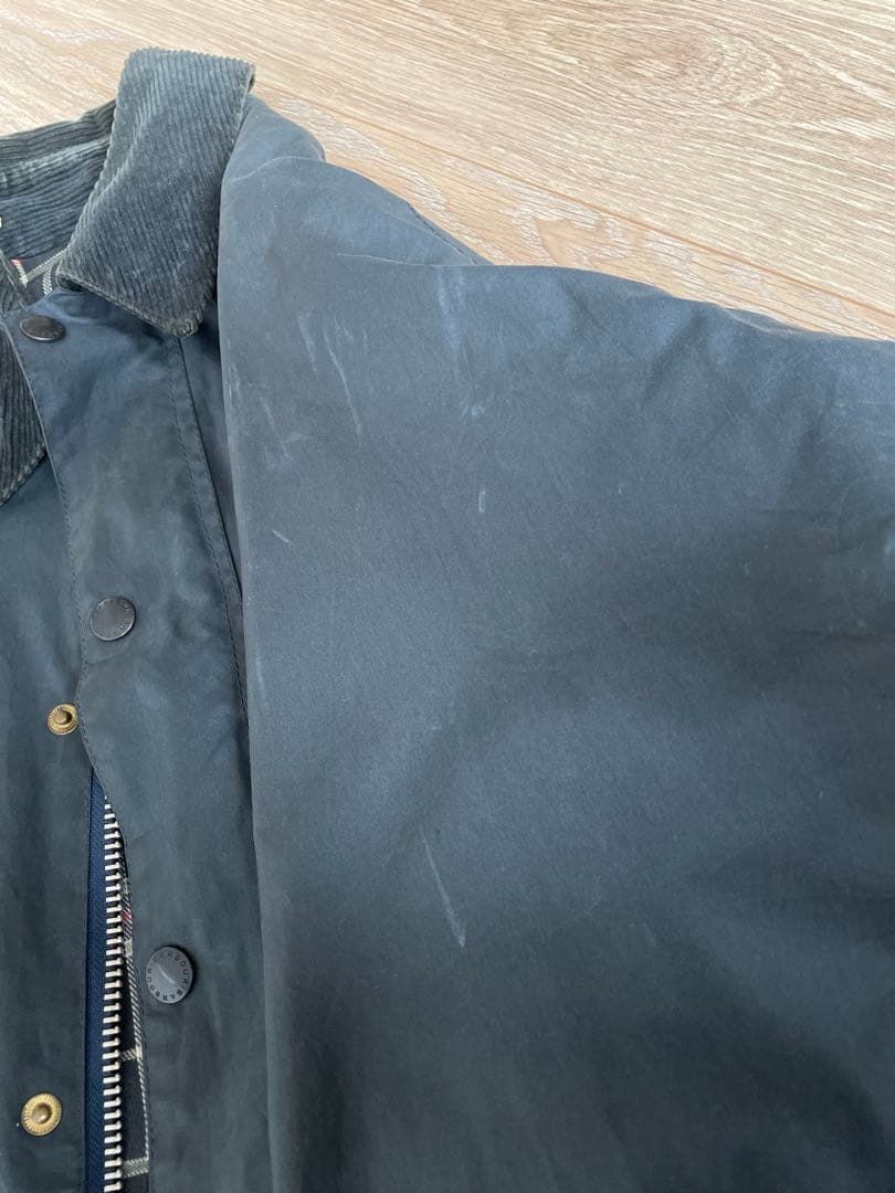 古着 バブアー 3ワラント ビデイル ネイビー 縦型4ポケット C36
