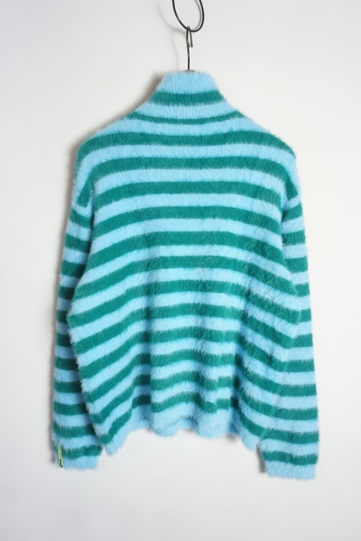 美品SUNNEI スンネイ ハーフジップ ニット セーター ボーダー 119P▲
