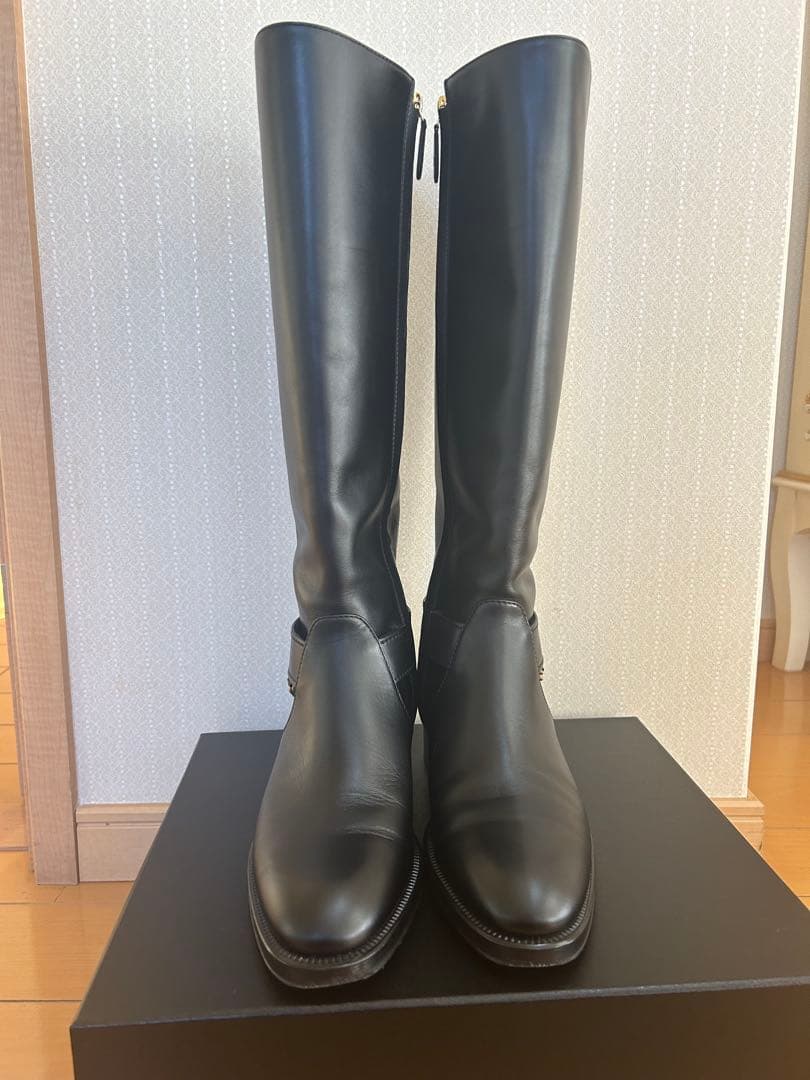 CHANEL ロングブーツ　チェーン　ココマーク　36