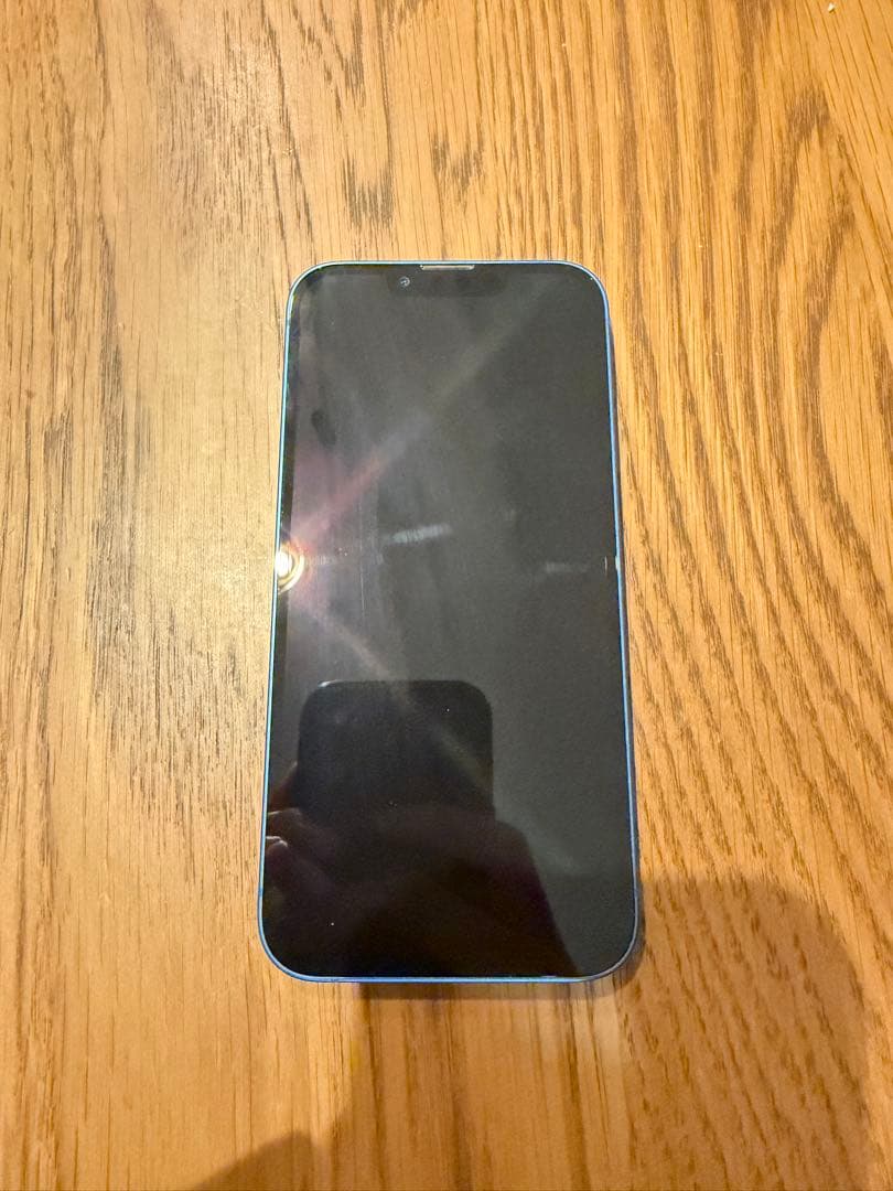 【みゆ】【美品中古品】iPhone 13 ブルー SIMフリー　保護フィル