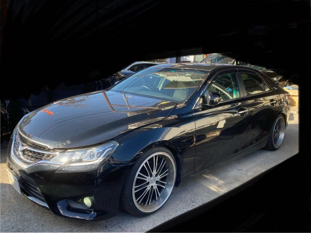 GRX130 マークX フロントバンパー　グリル　中期　黒　202