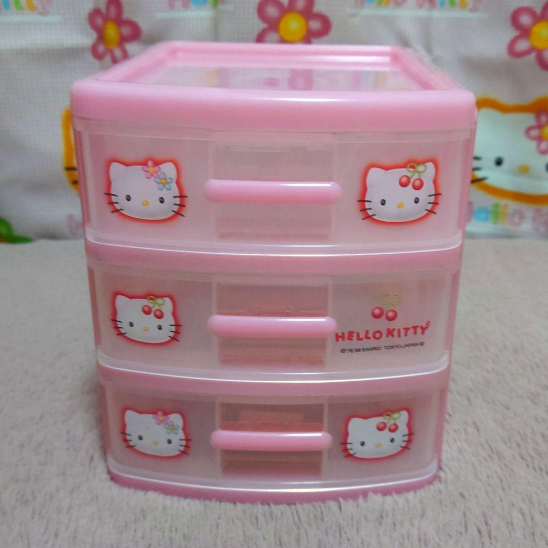 サンリオ ハローキティ カオハナ さくらんぼ 3段チェスト 当時物 1998年製