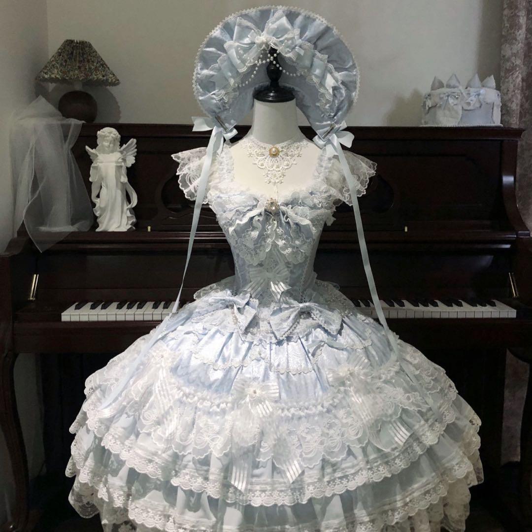 【月下桜頌】ピンク ゴスロリ・ロリータドレス 甘ロリ　ロリィタJSK お姫様