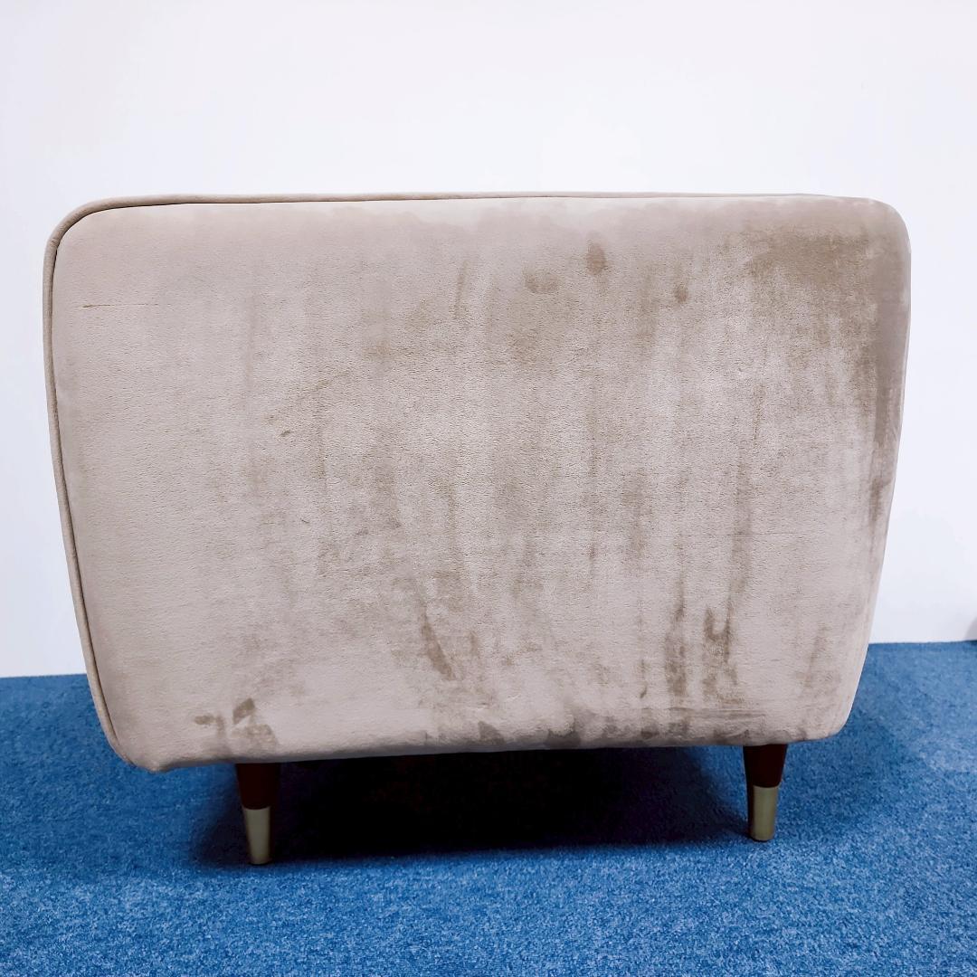 【高級】ⅬOWYA ロウヤ 1人掛けソファ ベルベット調　エレガント グレー