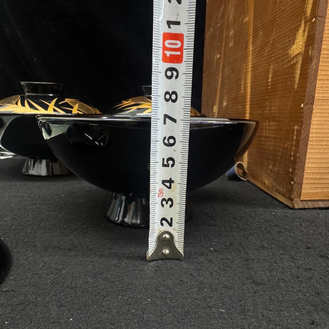 希有　輪島塗　木製漆器 鷺蒔絵 吸物椀 十客14.5cmお正月