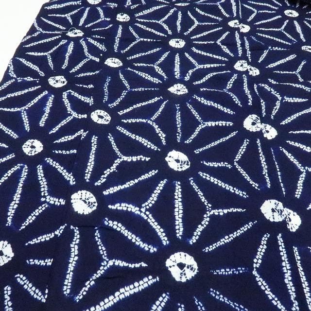 Y3271◆美品 洗える夏着物 有松鳴海絞り 綿 手縫い仕立て 麻の葉 高級浴衣