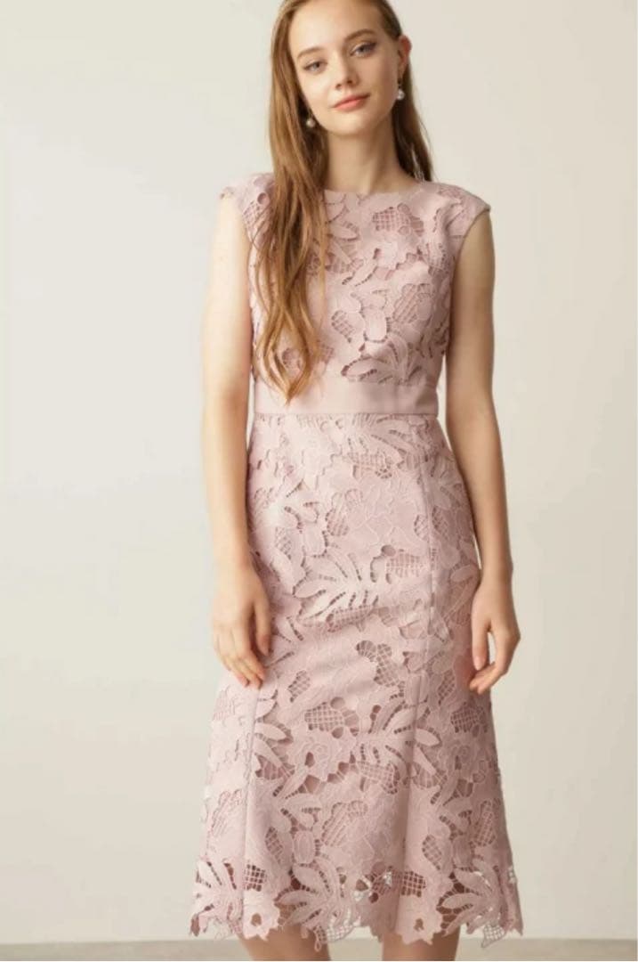 【新品】PINKY&DIANNE フラワーケミカルレース マーメイド ワンピース