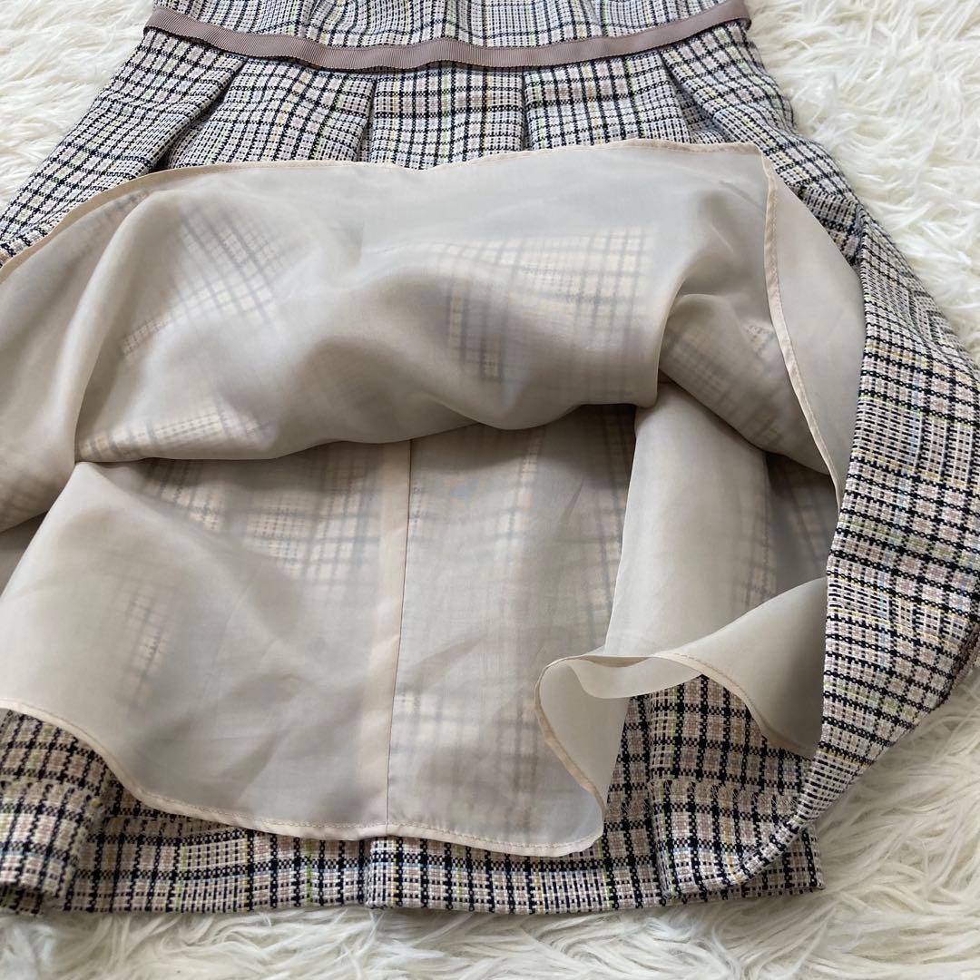 モコモコ 　プティマイン　極美品　チェックOP＋スカラップジャケットセット