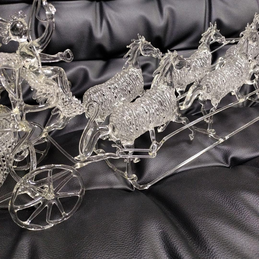 アンティーク 超絶技巧 ガラス細工 馬車 骨董 置物 オブジェ 洋風