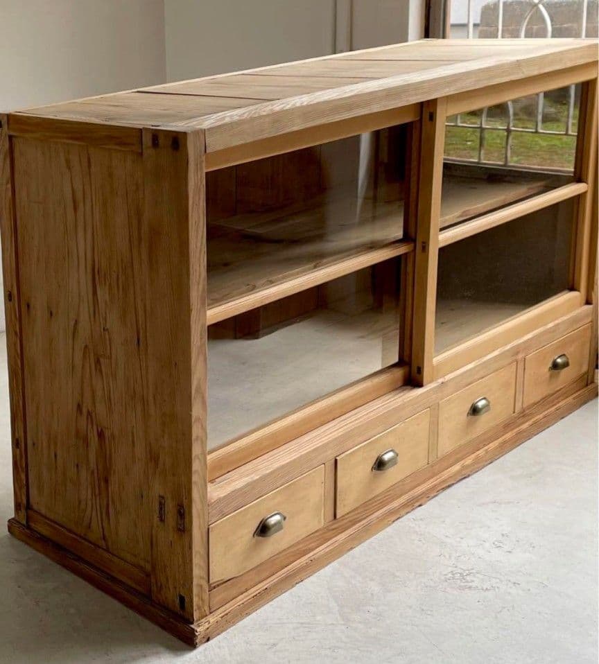 momiさま専用 アンティーク　古いガラス戸棚 レトロ　食器棚