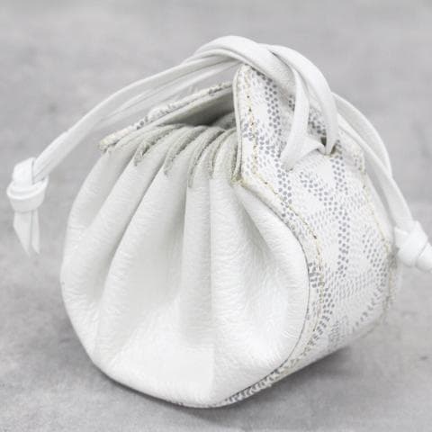 ▲GOYARD 巾着 ポーチ ミニ ゴヤール ケース チャーム ホワイト