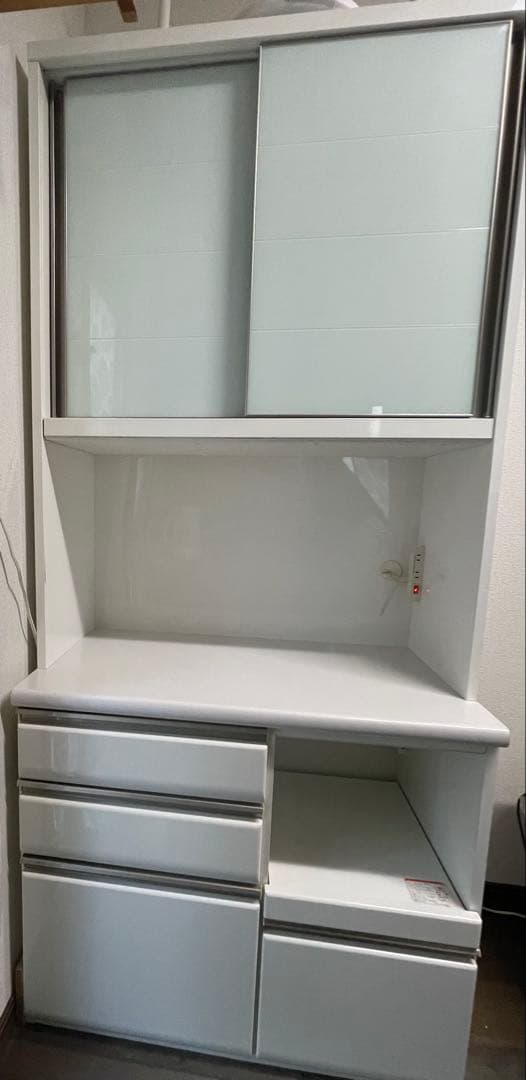 キッチンボード　90cm 食器棚　日本家具産業振興会　レンジボード　たのメル便