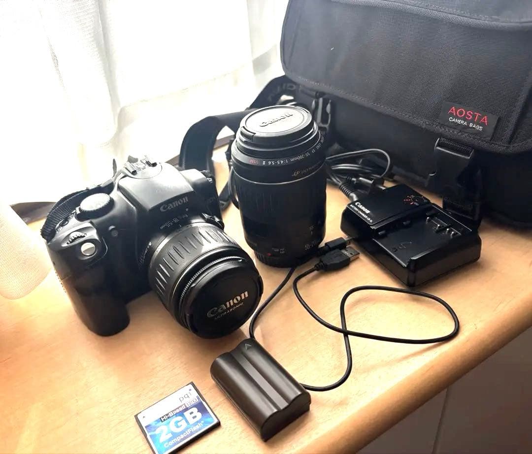 Canon EOS Kiss Digital 一眼レフ カメラ レンズ2本