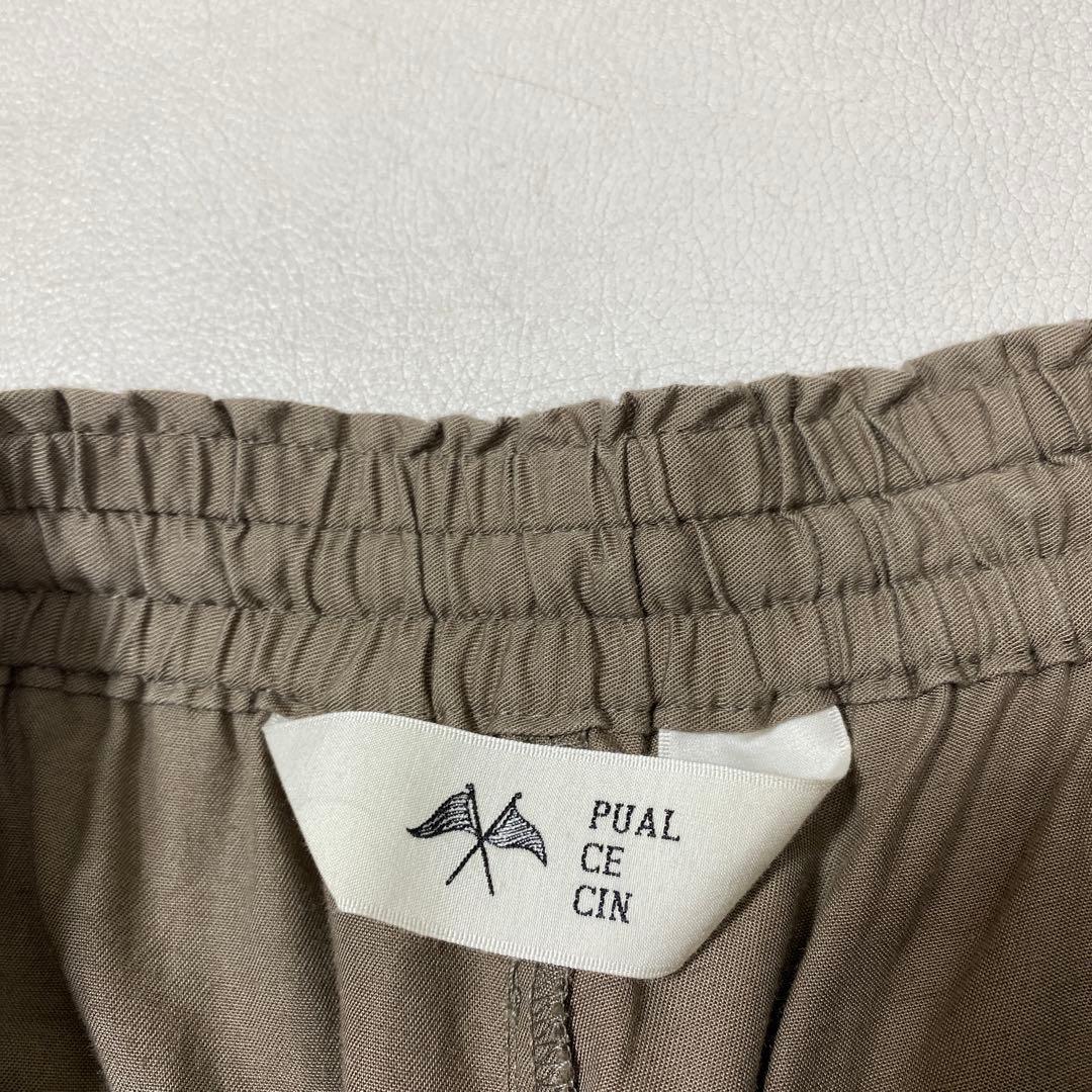 PUAL CE CIN 麻テンセルツイルカーゴパンツ イージーワイドパンツ