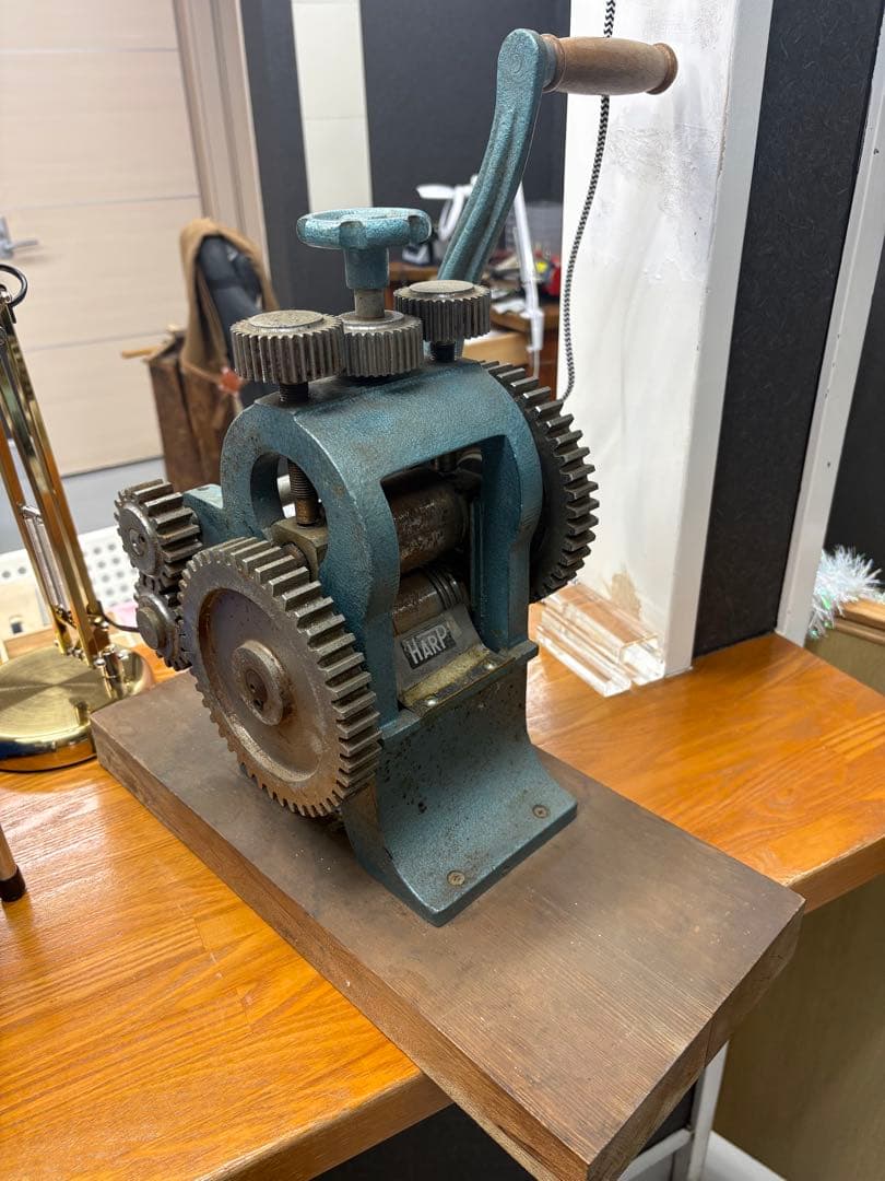 HARP 彫金ローラー圧延機　金属延ばし　手動式　彫金用 溝あり