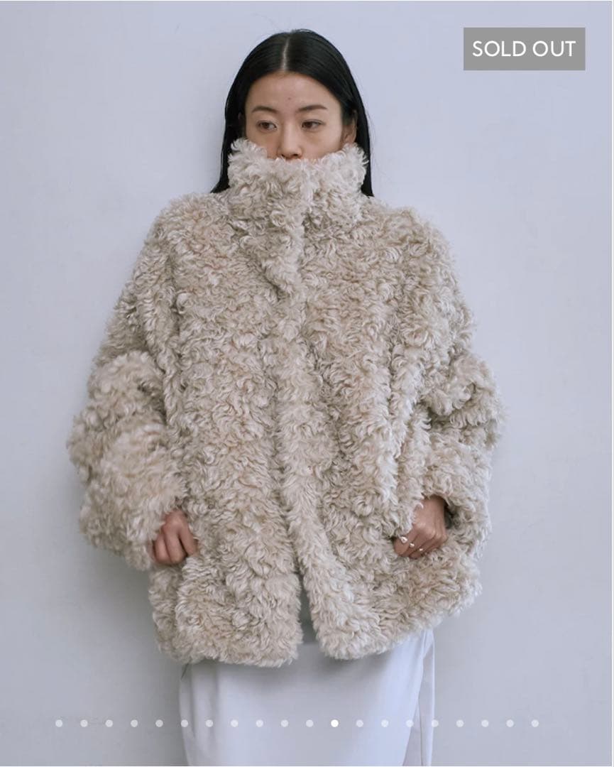 JSELF カーリーファーコート アイボリー