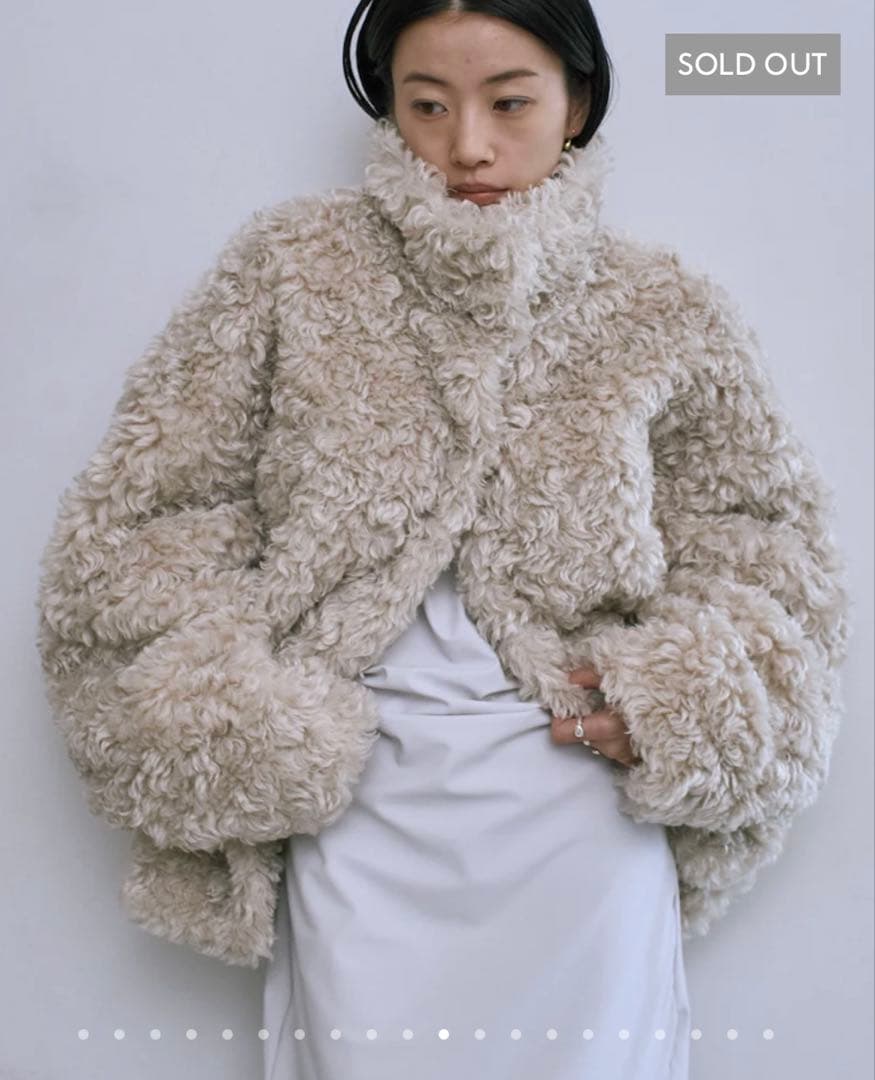 JSELF カーリーファーコート アイボリー