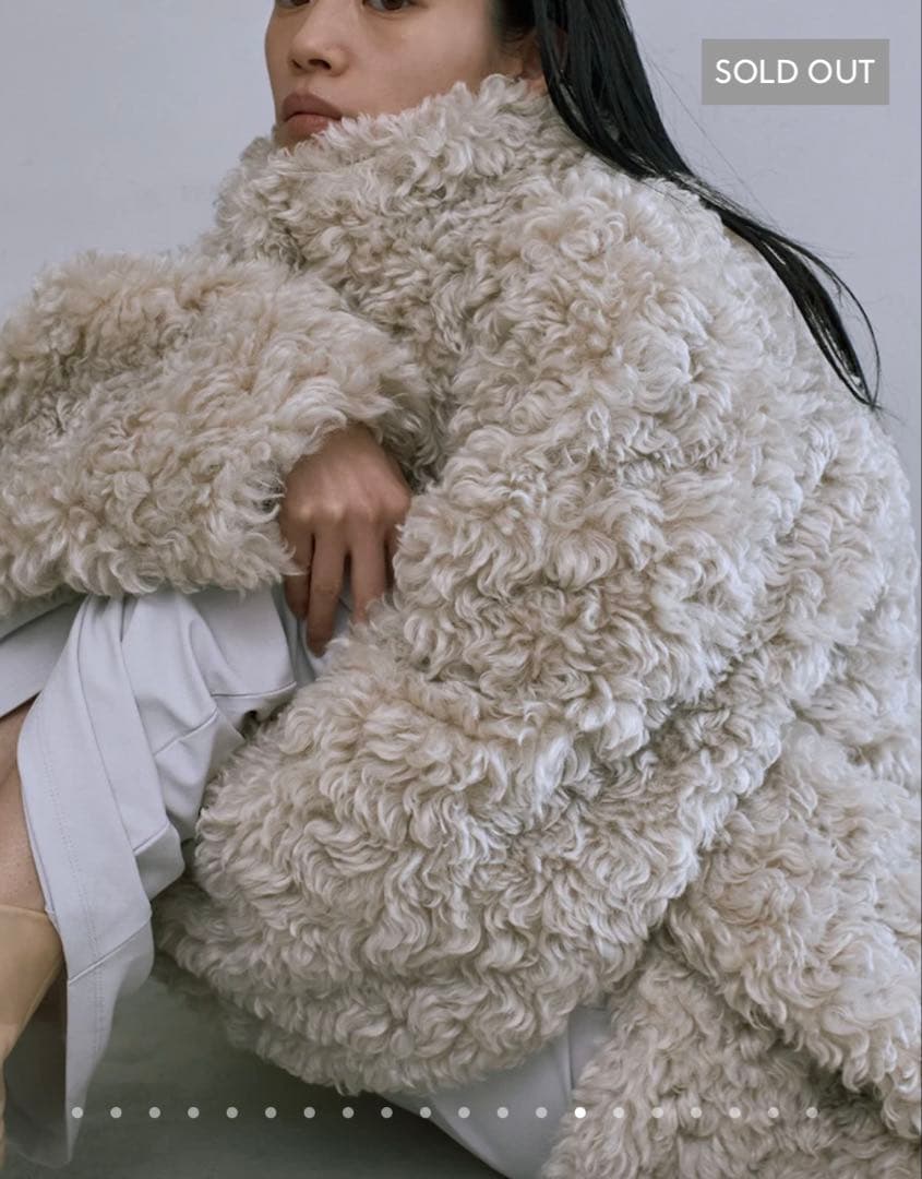 JSELF カーリーファーコート アイボリー