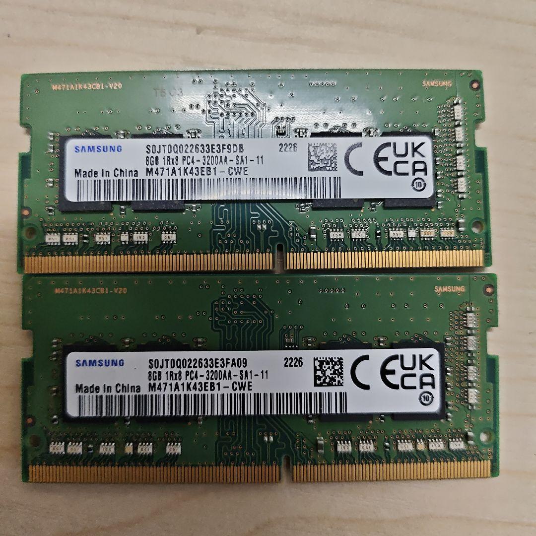 Samsung 8GB DDR4 PC4-3200 メモリ 16G