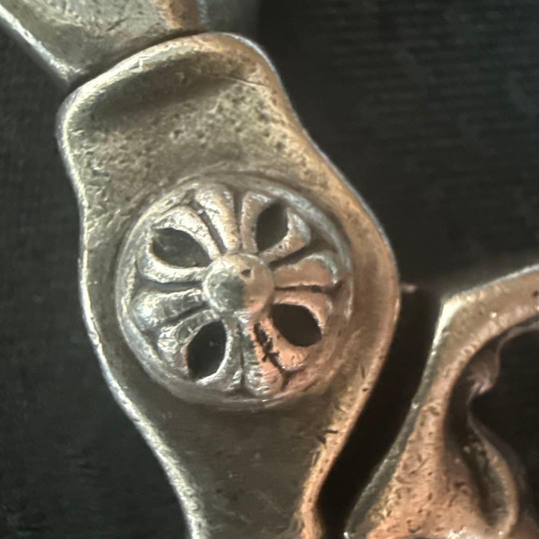 正規品 クロムハーツ Wベルトループ フレアボタンウォレットチェーン