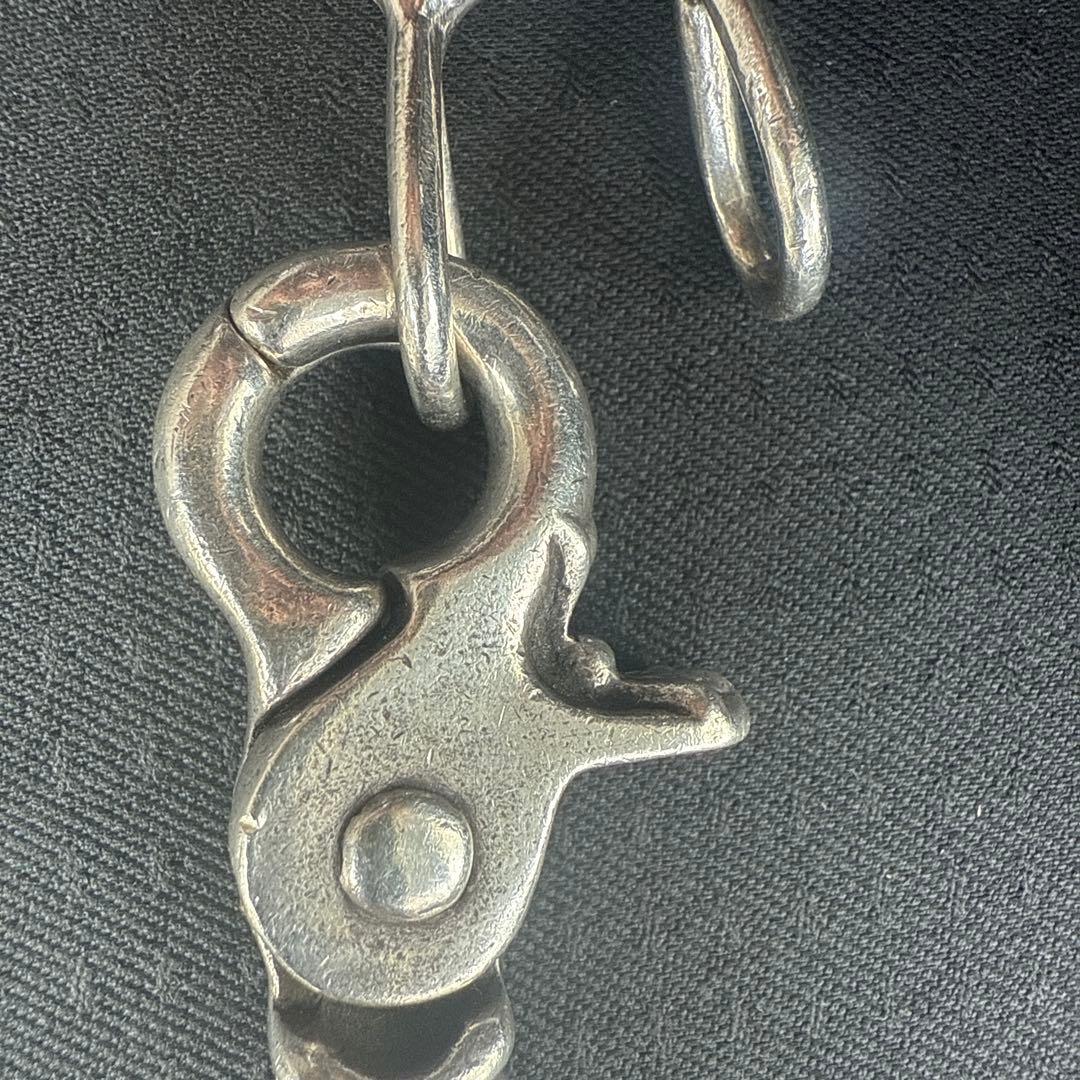 正規品 クロムハーツ Wベルトループ フレアボタンウォレットチェーン