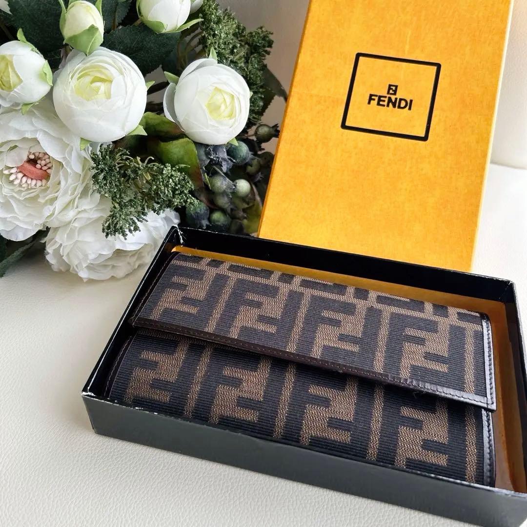FENDI 長財布 FFロゴ ブラウン