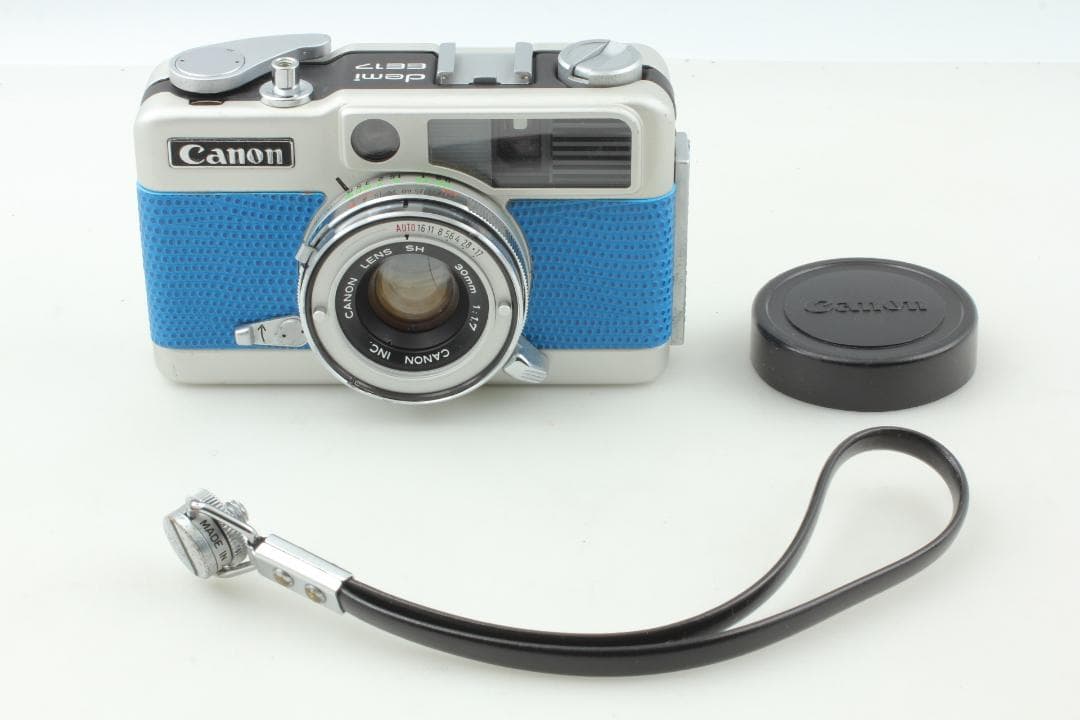 【整備済　美品】ブルー Canon Demi EE17　ハーフカメラ　露出計OK