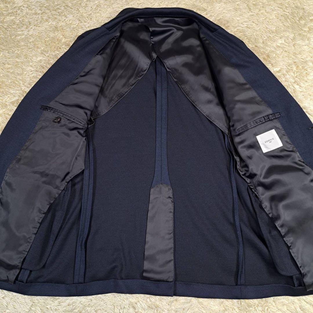 極美品　高ストレッチ　エディフィス　イージーパンツ　　ネイビー　セットアップ