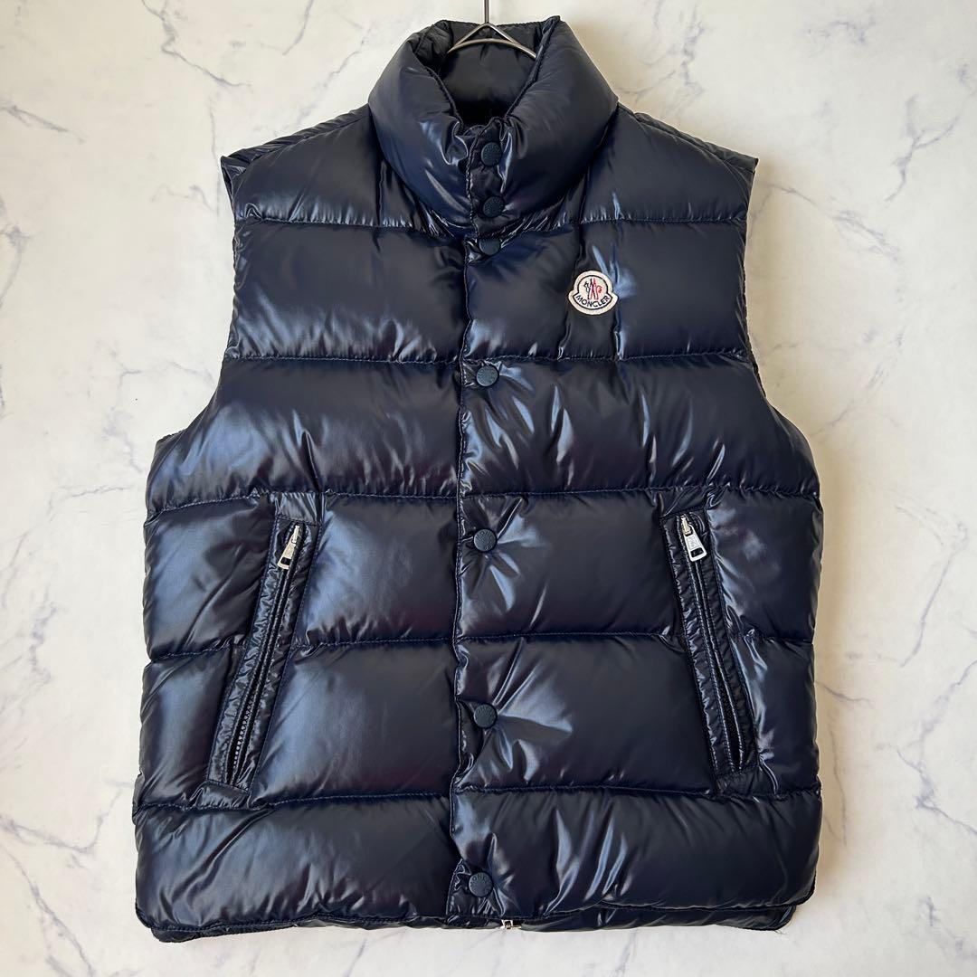 未使用級 モンクレール ダウンベスト GIDE ワッペン ネイビー
