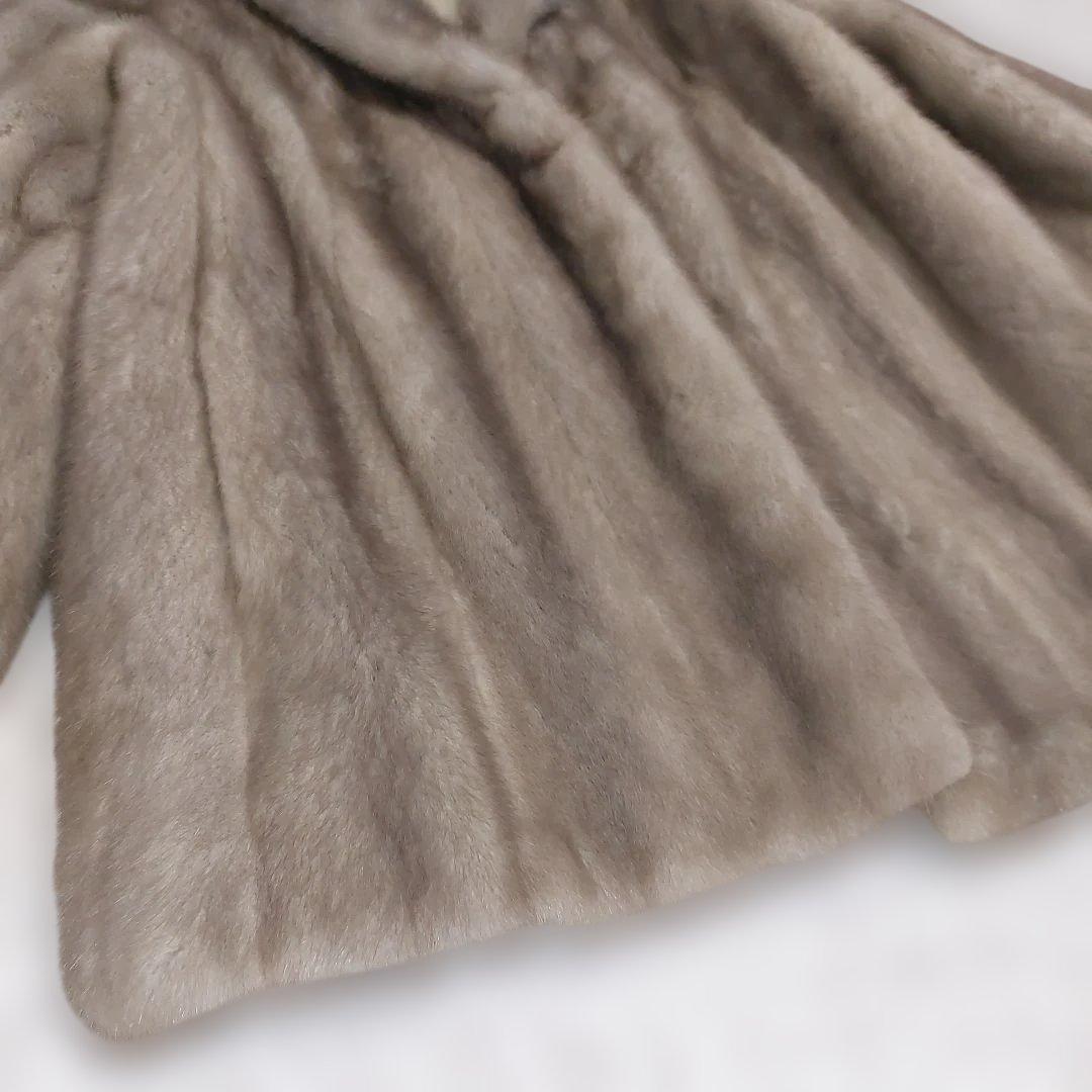 XLサイズ サファイアミンク 毛皮コート 毛並み上質 極上の肌触り ボリューム