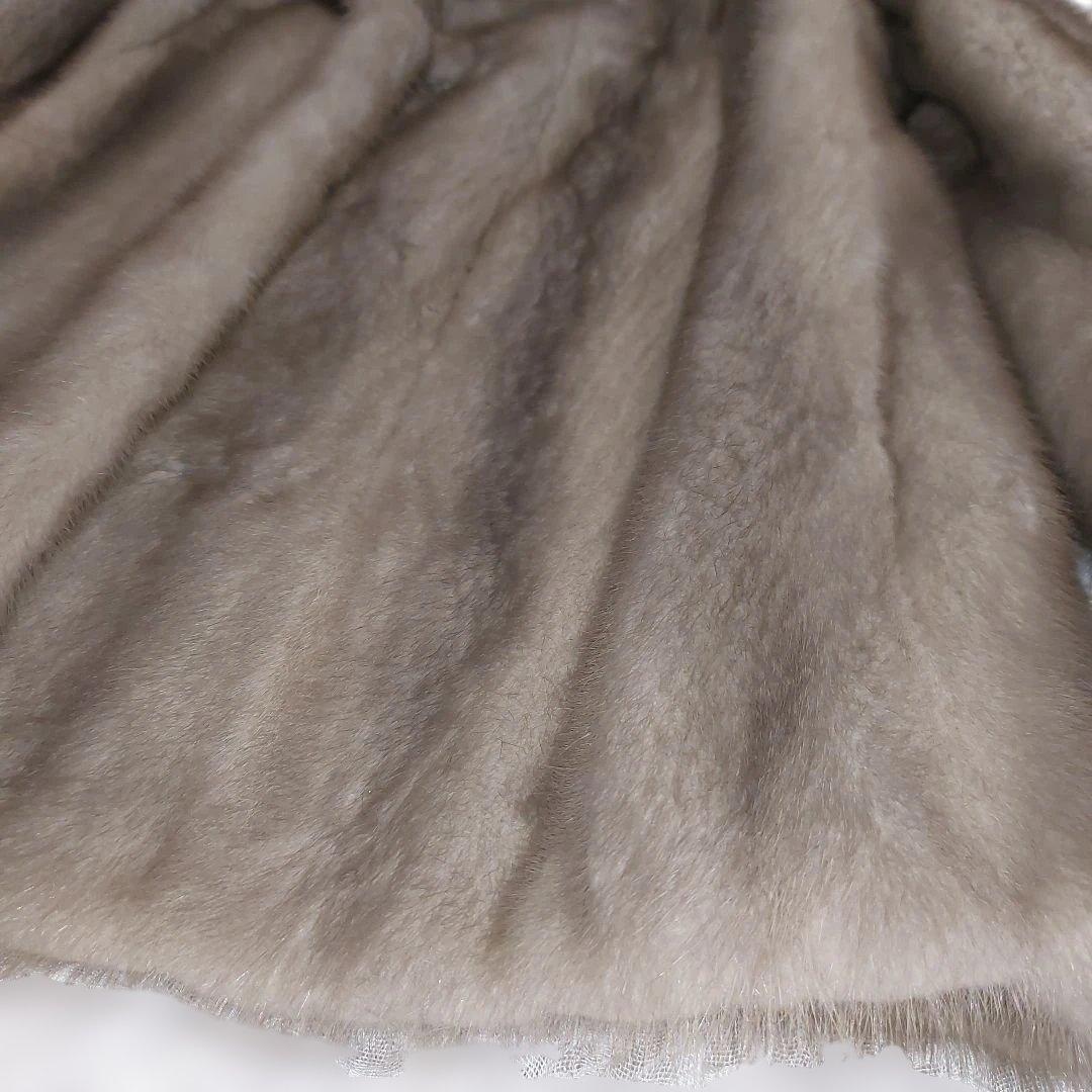 XLサイズ サファイアミンク 毛皮コート 毛並み上質 極上の肌触り ボリューム