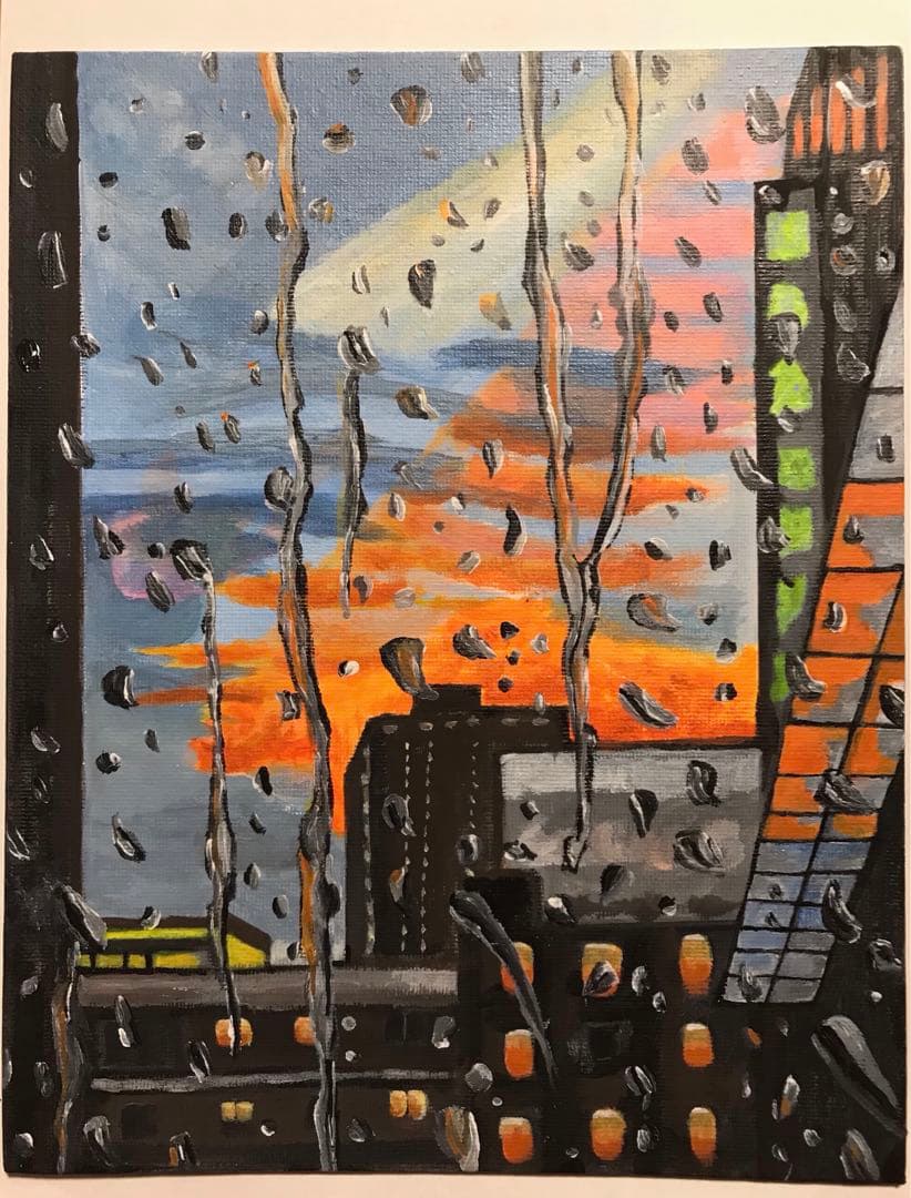 Louis x イワフネ カナメ 合作 アクリル画 風景 003