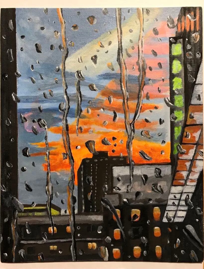 Louis x イワフネ カナメ 合作 アクリル画 風景 003