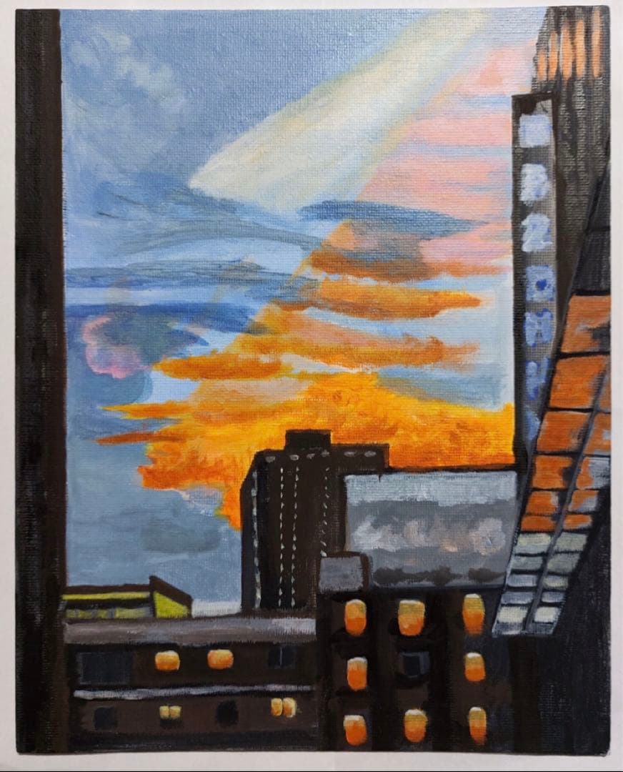 Louis x イワフネ カナメ 合作 アクリル画 風景 003