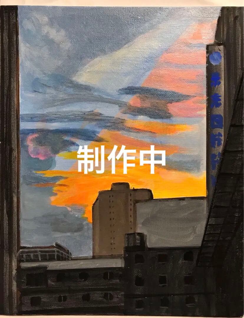 Louis x イワフネ カナメ 合作 アクリル画 風景 003