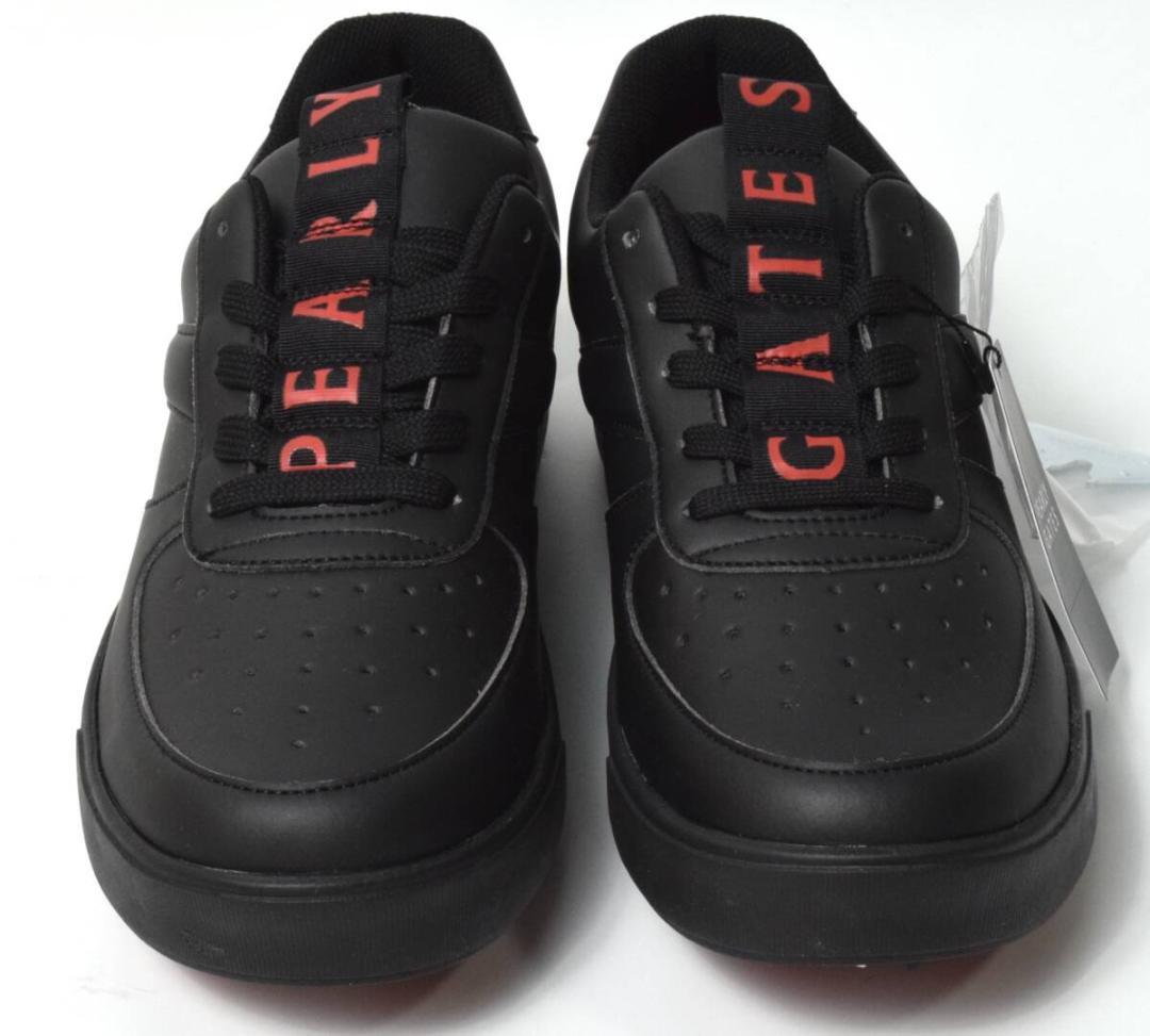 未使用3.5万 パーリーゲイツ ゴルフシューズ 27.5 メゾンロゴ柄 メンズ