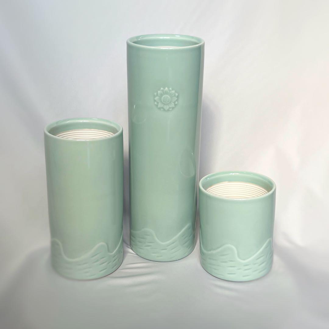 嵯峨御流　御所好　三和の筒　花器3点