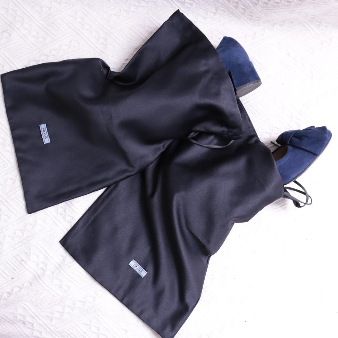 PRADA プラダ スエードレザー　ミュール　ヒール　リボン　パンプス