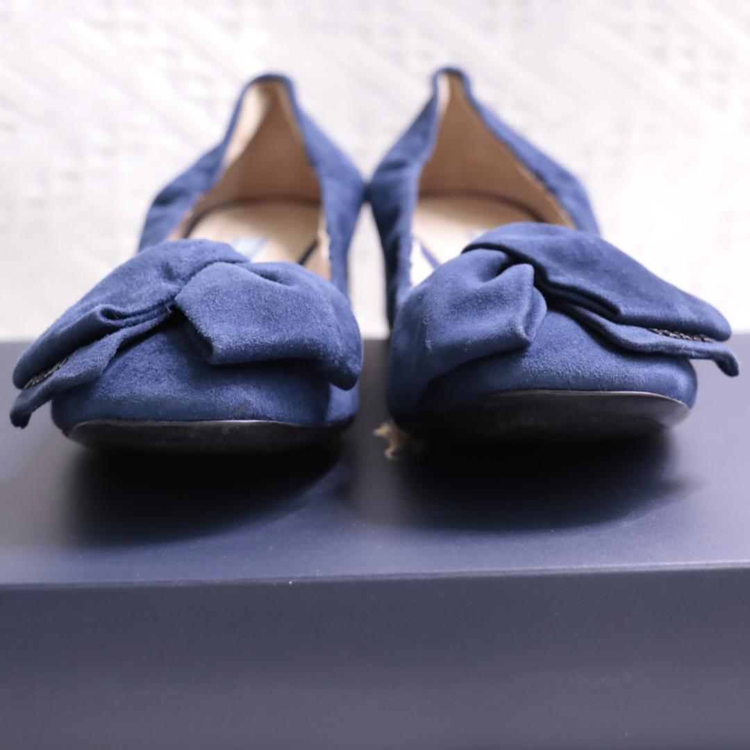 PRADA プラダ スエードレザー　ミュール　ヒール　リボン　パンプス