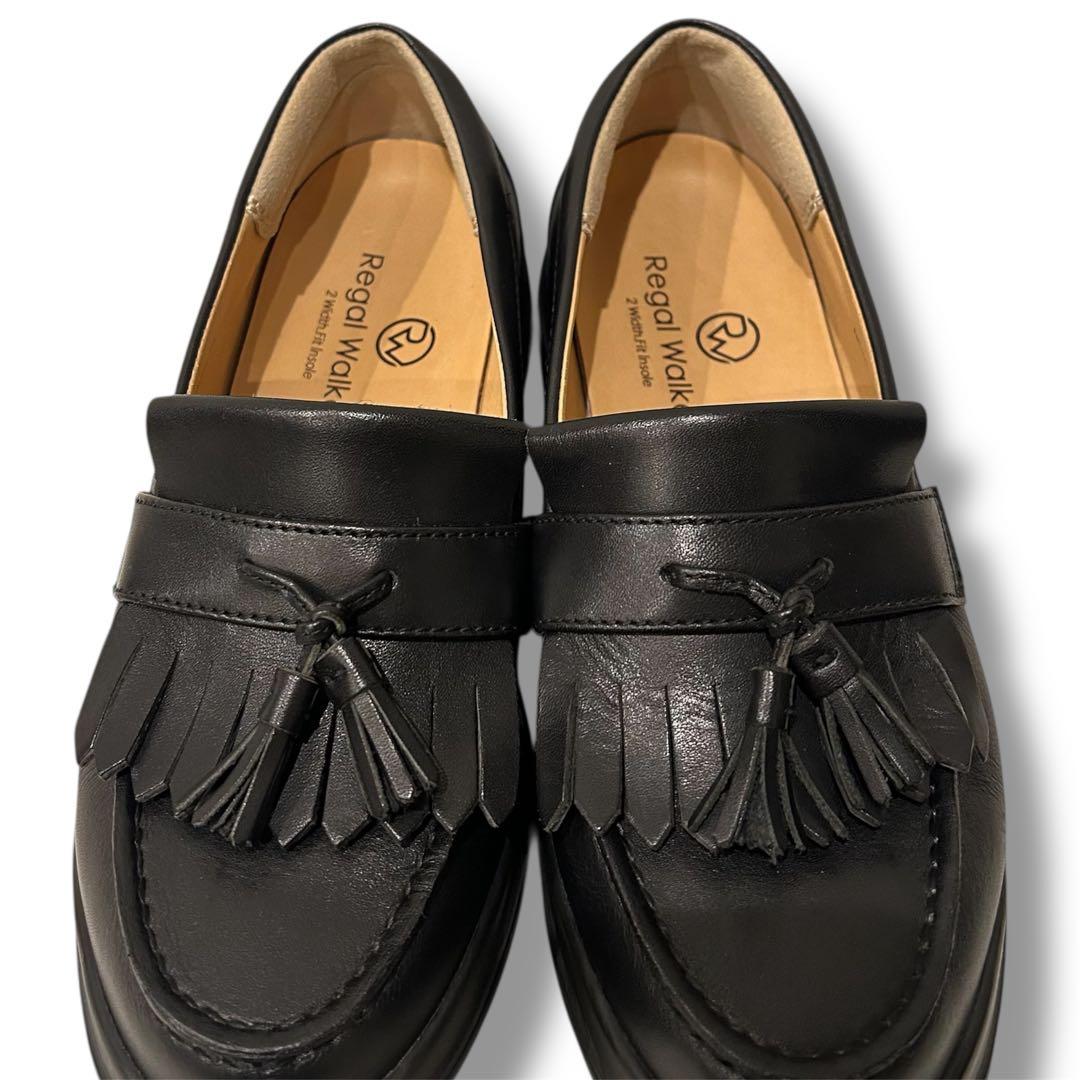 極美品 リーガルウォーカー 23.0 黒 タッセルローファー 3E 幅広 本革