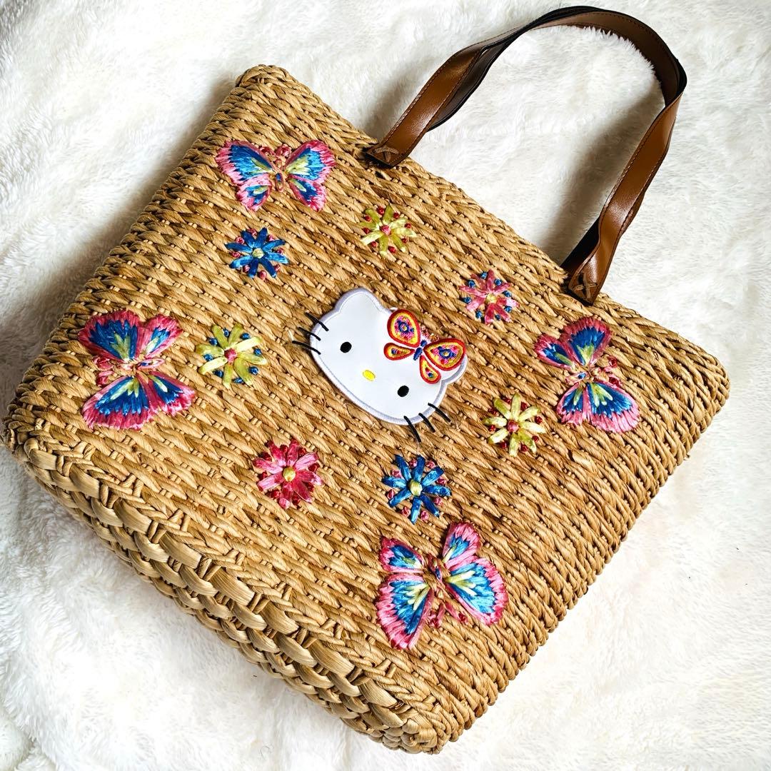 ハローキティ カゴバッグ バタフライ　蝶々　レトロ
