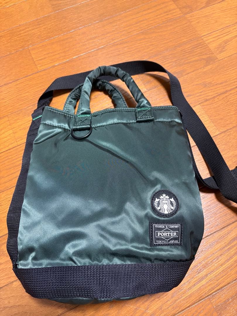 PORTER スターバックス コラボ ショルダーバッグ ダークグリーン