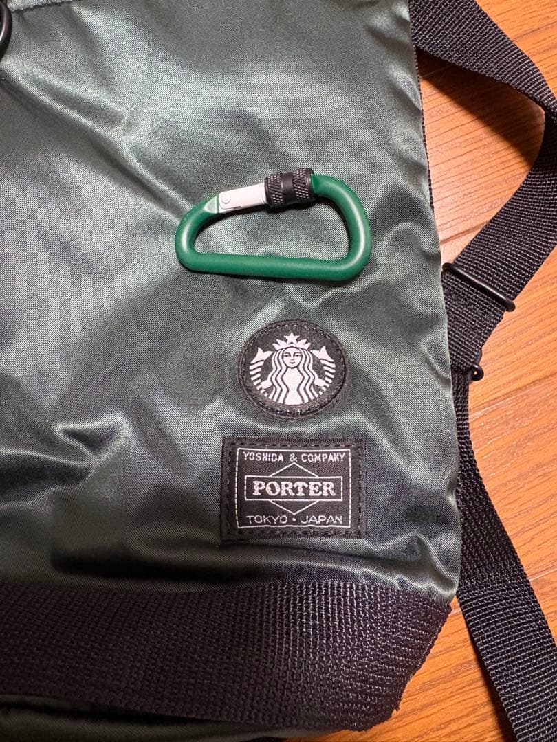 PORTER スターバックス コラボ ショルダーバッグ ダークグリーン