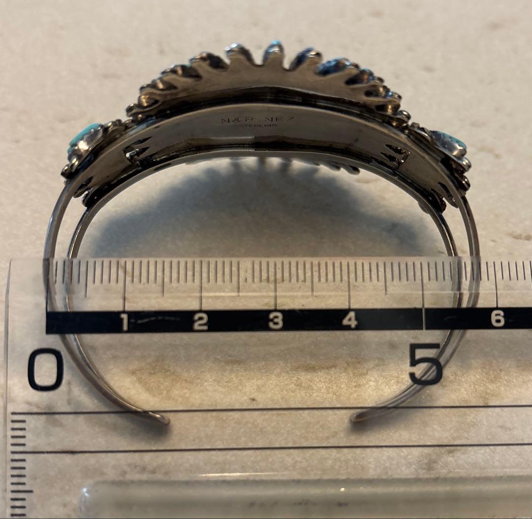 N &R ズニ族　インディアンジュエリー　ターコイズ　ニードルポイント　シルバー