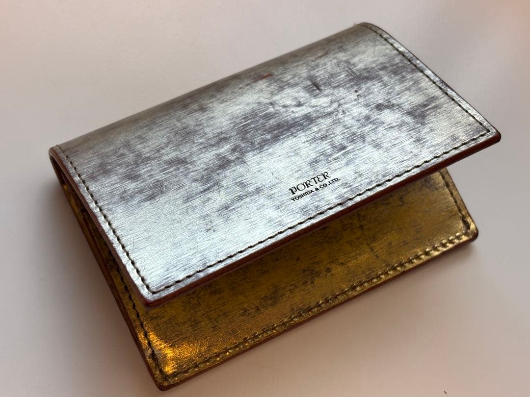 PORTER/カードケース/フォイル/ゴールド/名刺入/パスケース/レザー/箔押