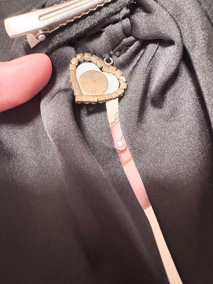 Secret Honey アクセサリーリボン付きセットアップ チェックブラック