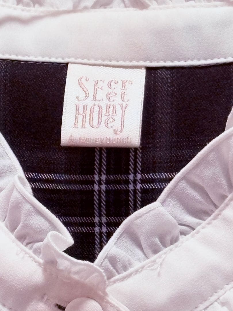 Secret Honey アクセサリーリボン付きセットアップ チェックブラック