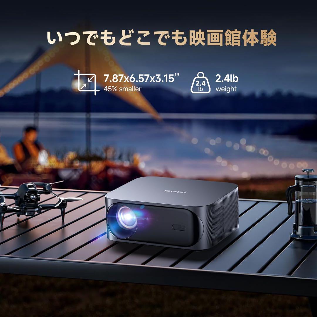 ✨プロジェクター 家庭用 天井投影 1000ASNI 1080P 4K対応 黒